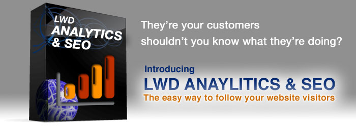 They're your customers, shouldn't you know what they are doing?  introducing LWD Analytics and Search Engine Optimization (SEO). The easy way to follow your website visitors